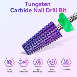 Makartt 5-in-1 Nail Drill Bits - 3/32" Shank Tungsten Carbide Tapered Bit for Fast Removal of Acrylic Nails, Hard Gel & Cuticles