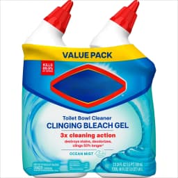 Toilet Bowl Cleaner Clinging Bleach Gel, Ocean Mist, 24 fl oz, 2 Pack