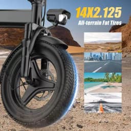 This Adult Folding Electric Bicycle Features a 500-watt Motor, a 48-volt 15-amp-hour Battery, 14-inch Tires, and a Maximum Range