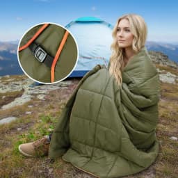 Outdoor Puffy Camping Blanket, Lightweight Down Alternative Puffy Camping Large Ultra Warm Hammock Top Quilt Waterproof Blanket for Traveling Picnic Beach Party Cold Weather