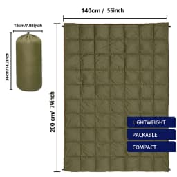 Outdoor Puffy Camping Blanket, Lightweight Down Alternative Puffy Camping Large Ultra Warm Hammock Top Quilt Waterproof Blanket for Traveling Picnic Beach Party Cold Weather