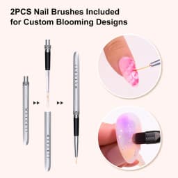 Makartt Blooming Gel Polish Clear UV LED Soak Off Nail Gel With Brush For Marble Watercolor Nail Art Painting DIY Manicure Gift