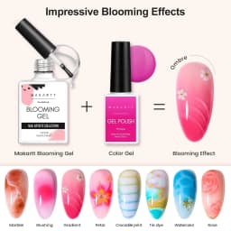 Makartt Blooming Gel Polish Clear UV LED Soak Off Nail Gel With Brush For Marble Watercolor Nail Art Painting DIY Manicure Gift
