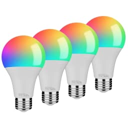4pcs, Smart Bulbs, RGBCW LED Bulbs, Color Changing Dimmable Bulbs with App Control & Music Sync for Home Lighting.