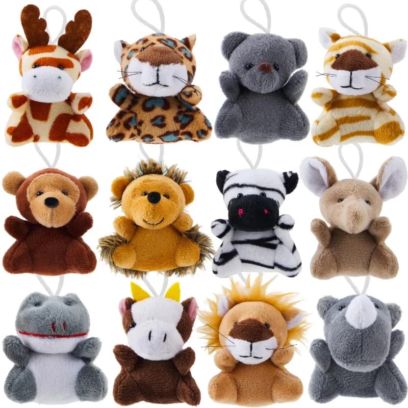 24 Pcs Small Stuffed Animals 3“ Kids Party Favors Bulk Safari Animals Plush Toys Party Stuffers Birthday Favors Classroom Prize