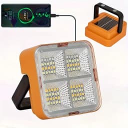 Portable Solar Light, USB Rechargeable Flashlight, 64LED Super Bright Emergency Lighting For Camping, Night Market, Power Outage