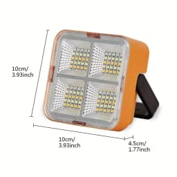 Portable Solar Light, USB Rechargeable Flashlight, 64LED Super Bright Emergency Lighting For Camping, Night Market, Power Outage