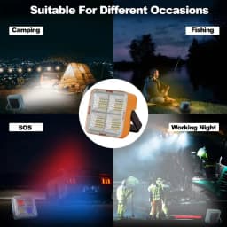 Portable Solar Light, USB Rechargeable Flashlight, 64LED Super Bright Emergency Lighting For Camping, Night Market, Power Outage