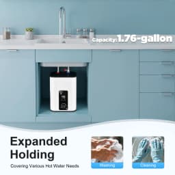 Instant Hot Water Heater 1500W, 8L Electric Mini Tank Water Heater 1500W with Temp Control 32-149°F for Kitchen Bathroom RV