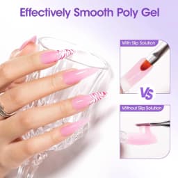 Polygel Slip Solution 473ml Anti Stick Liquid Nail Cleanser Pump Bottle with Nail Brush Professional Nail Extension Gel Remover