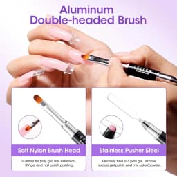 Polygel Slip Solution 473ml Anti Stick Liquid Nail Cleanser Pump Bottle with Nail Brush Professional Nail Extension Gel Remover