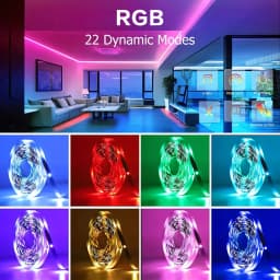 100FT RGB LED Strips Light, with 44-key Remote Control and App Control, Color-hanging LED Strips Set, RGB Music Synchronous Lighting, Suitable for Rooms, Home Decoration