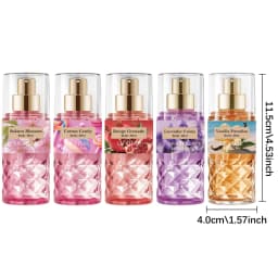 5 Fragrance Notes: Long-lasting Floral and Fruity Scents, Formulated with a Non-greasy Alcohol Base. Suitable for Hair and Body, Ideal for Parties, Dates, and Gifting. Lightweight Texture, Smooth Spray Application