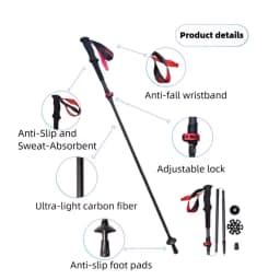 Super Light Telescopic Trekking Poles Portable Nordic Walking Sticks for Outdoor Camping Hiking Easy to Fold Alpenstock