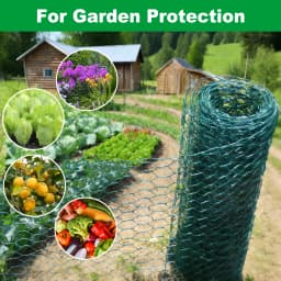 Wire for Floral Arrangements, Green Mesh, 0.6 Inch Hexagonal Galvanized PVC Coated Netting Fence for Crafts, Poultry