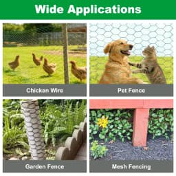 Wire for Floral Arrangements, Green Mesh, 0.6 Inch Hexagonal Galvanized PVC Coated Netting Fence for Crafts, Poultry