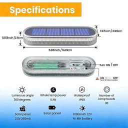 5 Years Lifespan 4 Pack Solar LED Deck Lights Blue Auto On/OFF Outdoor Waterproof IP68 Anti-pressure 5 Tons Solar Garden Step Lights for Stairs Fence Yard Patio Pathway