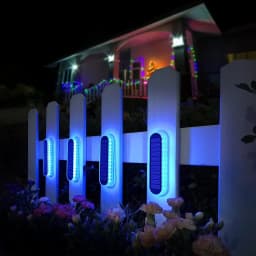 5 Years Lifespan 4 Pack Solar LED Deck Lights Blue Auto On/OFF Outdoor Waterproof IP68 Anti-pressure 5 Tons Solar Garden Step Lights for Stairs Fence Yard Patio Pathway