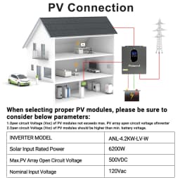 Aninerel NEW 4.2kw Hybrid Solar Inverter 110V-120v 24V On/Off Grid built-in MPPT 120A 60-500V 50/60hz Home Inversor Pure Sine Wave