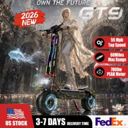ONEONA GT9 Adults Electric Scooter with Seat | 7000W Dual Motor | 55MPH Max Speed, 60 Miles Range | 60V 38Ah Battery | 12" Off Road Tires, RGB Lights, UL2272 Foldable Commuter E Scooter