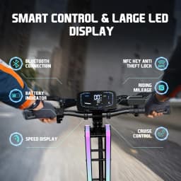 ONEONA GT9 Adults Electric Scooter with Seat | 7000W Dual Motor | 55MPH Max Speed, 60 Miles Range | 60V 38Ah Battery | 12" Off Road Tires, RGB Lights, UL2272 Foldable Commuter E Scooter