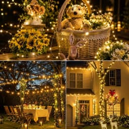 4Pcs/Pack 400 LED Solar Fairy Lights, Copper Wire String Lights with Solar Powered, 8 Lighting Modes, Outdoor/Indoor Lights for Garden, Patio, Wedding, Party & Holiday Decoration(Totaling 157.48 Feet ,Warm/Cool White/Muliticolor for Choose)