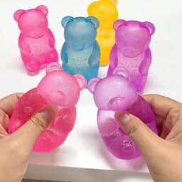 1/4pcs Soft Candy & Gumball Pattern Stress Relief Toys, Cute Bear Squeeze Ball, Malt Filling Squeeze Toys, Sensory Toys For Adults & Kids, Stress Relief Ball, Birthday Party Gifts