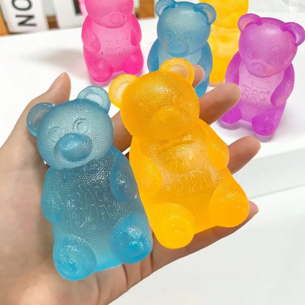 1/4pcs Soft Candy & Gumball Pattern Stress Relief Toys, Cute Bear Squeeze Ball, Malt Filling Squeeze Toys, Sensory Toys For Adults & Kids, Stress Relief Ball, Birthday Party Gifts