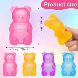 1/4pcs Soft Candy & Gumball Pattern Stress Relief Toys, Cute Bear Squeeze Ball, Malt Filling Squeeze Toys, Sensory Toys For Adults & Kids, Stress Relief Ball, Birthday Party Gifts