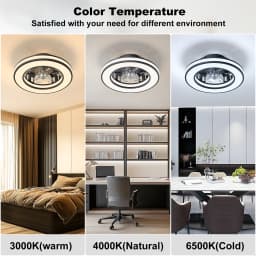 16 Inch LED Ceiling Fan Light with Remote Control Infinite Dimming 6 Levels of Wind Speed Living Room Bedroom Chandelier Fan