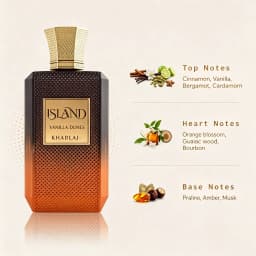 Khadlaj Island Vanilla Dunes Unisex Extrait De Parfum 3.4oz - Long-Lasting Sweet Vanilla Scent Ideal Holiday Gift