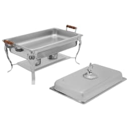 Stainless Steel Chafing Dish, Alcohol Burner Furnace with Adjustable Flame, 2.38 Gallon European Single Burner Food Warmer