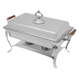 Stainless Steel Chafing Dish, Alcohol Burner Furnace with Adjustable Flame, 2.38 Gallon European Single Burner Food Warmer