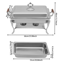 Stainless Steel Chafing Dish, Alcohol Burner Furnace with Adjustable Flame, 2.38 Gallon European Single Burner Food Warmer