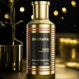 Bharara King Gold Edition Eau De Parfum, 3.4 Fl Oz / 100ml – Long-Lasting Luxury Fragrance for Men, Bold & Sophisticated Scent