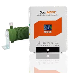 12V/24V/48V Dual MPPT Hybrid Controller 5000W Wind 1500W Solar Auto Intelligent Unloading Off-Grid System LCD Display