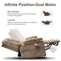Dual Motor Lift Chair,Independent Backrest & Footrest,Oversized Extended Footrest,USB & Type-C,Cup Holder,Living Room,Customized