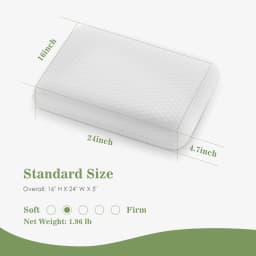 JHK 2-pieces Memory Foam Pillows Standard Size Neck Pillow Ventilated Cooling Bed Pillow with Removable Washable Cover Comfort