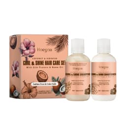 Hoegoa Coconut Hair Shampoo Conditioner Set Deep Cleaning Frizz Removal Moisturizing Smoothing Oil Control Hair Cleaning Set