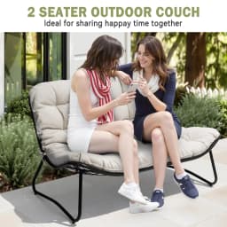 Outdoor Loveseat, 2-Seat Sofa with Soft Cushion, All-Weather Outdoor Couch Patio Furniture for Balcony,Customized
