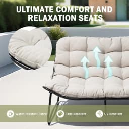 Outdoor Loveseat, 2-Seat Sofa with Soft Cushion, All-Weather Outdoor Couch Patio Furniture for Balcony,Customized