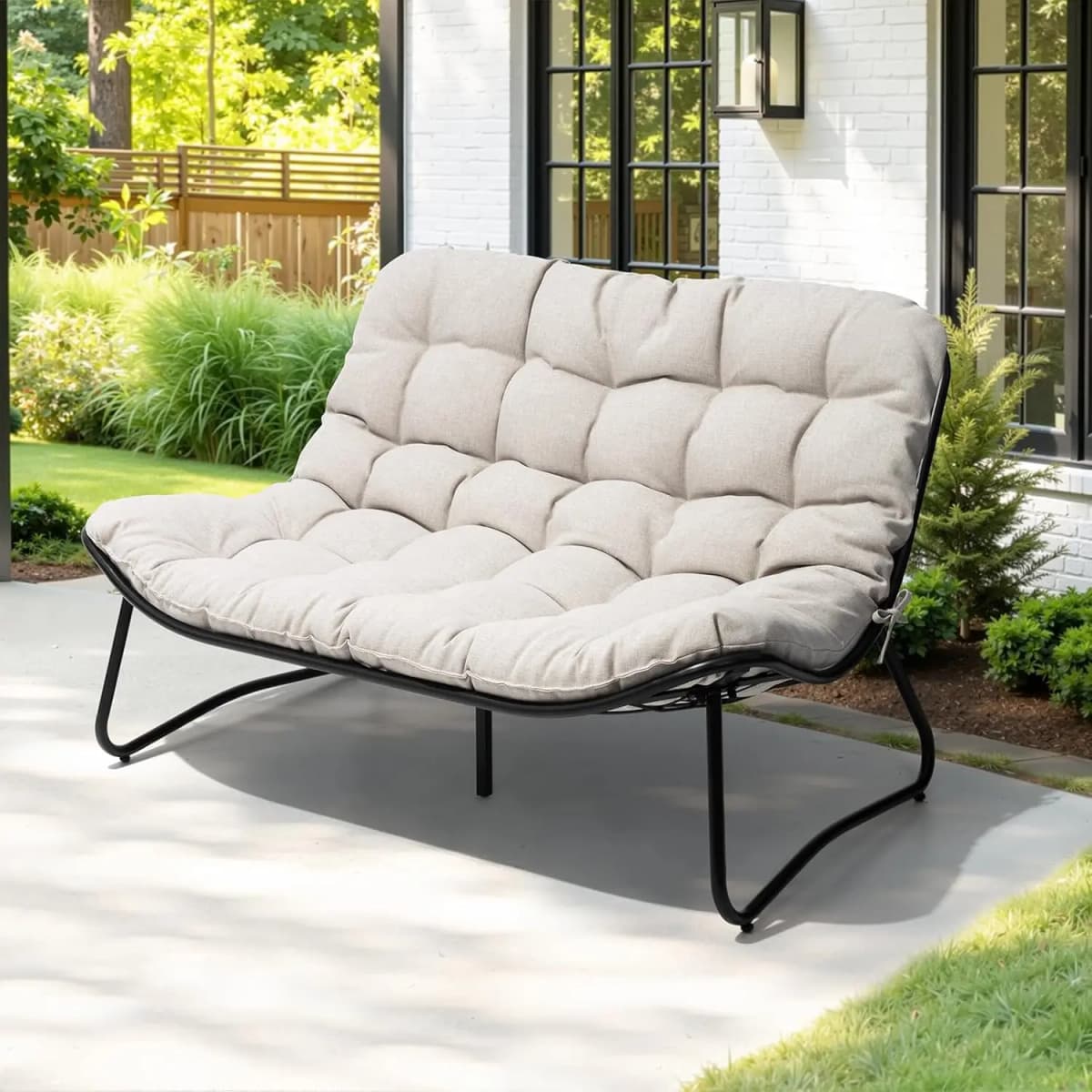Outdoor Loveseat, 2-Seat Sofa with Soft Cushion, All-Weather Outdoor Couch Patio Furniture for Balcony,Customized