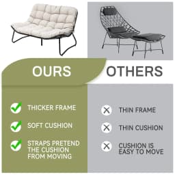 Outdoor Loveseat, 2-Seat Sofa with Soft Cushion, All-Weather Outdoor Couch Patio Furniture for Balcony,Customized