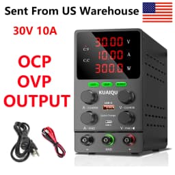 KUAIQU OCP OVP OUTPUT DC Power Supply 12V 24V 30V 10A Laboratory Adjustable Power Supply LED Lighting Sent from US Warehouse