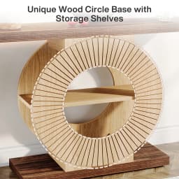 Tribesigns Console Table with Storage, Entryway Sofa Table with Shelves and Circle Base for Living Room Hallway