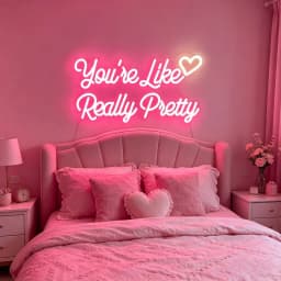 You're Like Really Pretty Neon Sign, Pink LED Neon Light for Wall Decor, Aesthetic Room Decor for Bedroom, USB Powered Gift