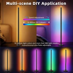 Corner Floor Lamp, Smart RGB LED Floor Lamp With, High Brightness LED, 16 Million Colors Mood Lighting, Ideal for Living Rooms, Bedrooms, Room Decor, LED Corner Floor Lamp, LED Corner Lamp, Nordic Style Dimmable Soft Lighting, USB Charging Game Room
