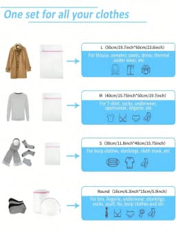 3Pcs/Set Zipped Laundry Bags Reusable Washing Machine Clothing Care Washing Mesh Net Bra Socks Lingerie Underwear Laundry Bags