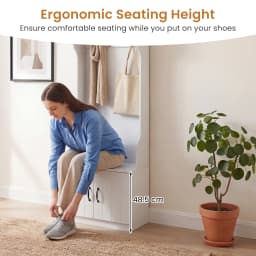 3-in-1 Hall Tree w/ Bench Storage Adjustable Shelves Hanging Hooks for Entryway