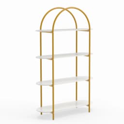 Arched Bookshelf, 4-Tier Open Bookcase w/ Sturdy Metal Frame for Living Room